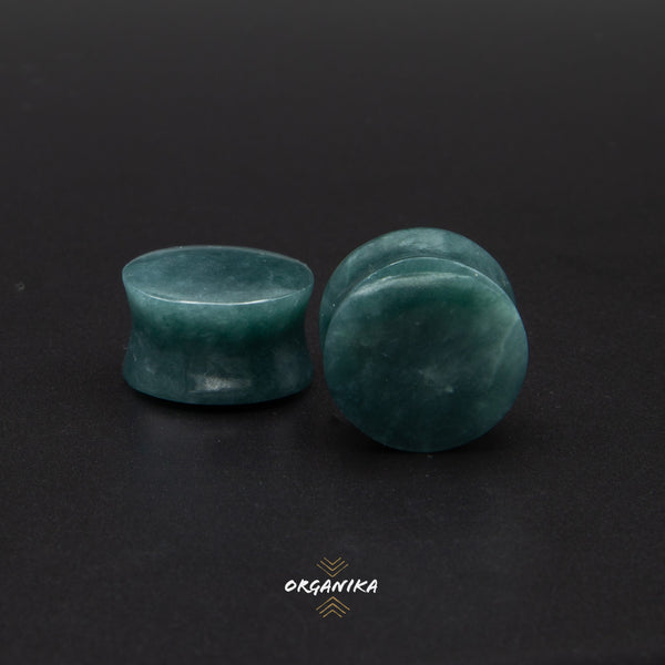 Jade Plugs - Dark Green | From 6mm(2g) to 25mm (1 inch) - Pair