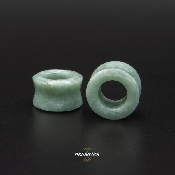 Jade Tunnels - Light Green | From 8mm (0g) to 30mm (1"1/18) - Pair