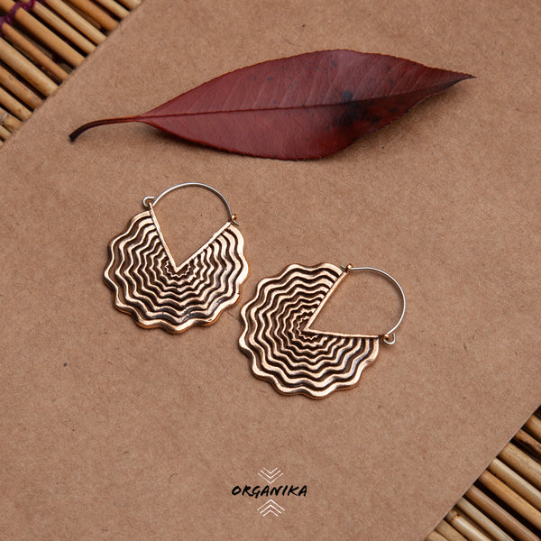 Mandala Copper Earrings, Boho earrings, boho jewerly | Organika Tribal