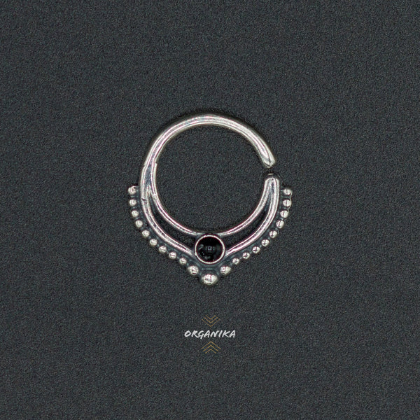 Nose Septum Ring Piercing Jewelry stone | Organika Tribal