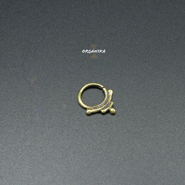 Small septum ring, Small septum Jewelry, boho septum, boho style, Nose Clicker | Organika Tribal
