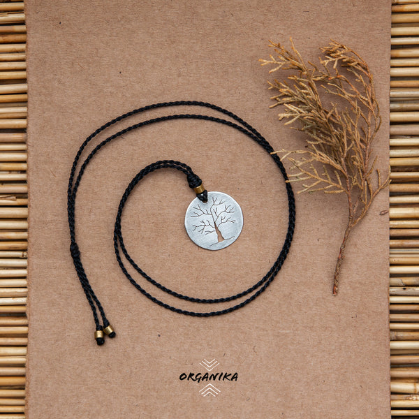 Silver Necklace, Tree of life pendant, pierced pendant | Organika Tribal