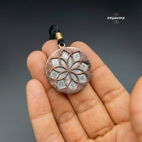 handmade mandala pendant, silver and copper  | Organika Tribal